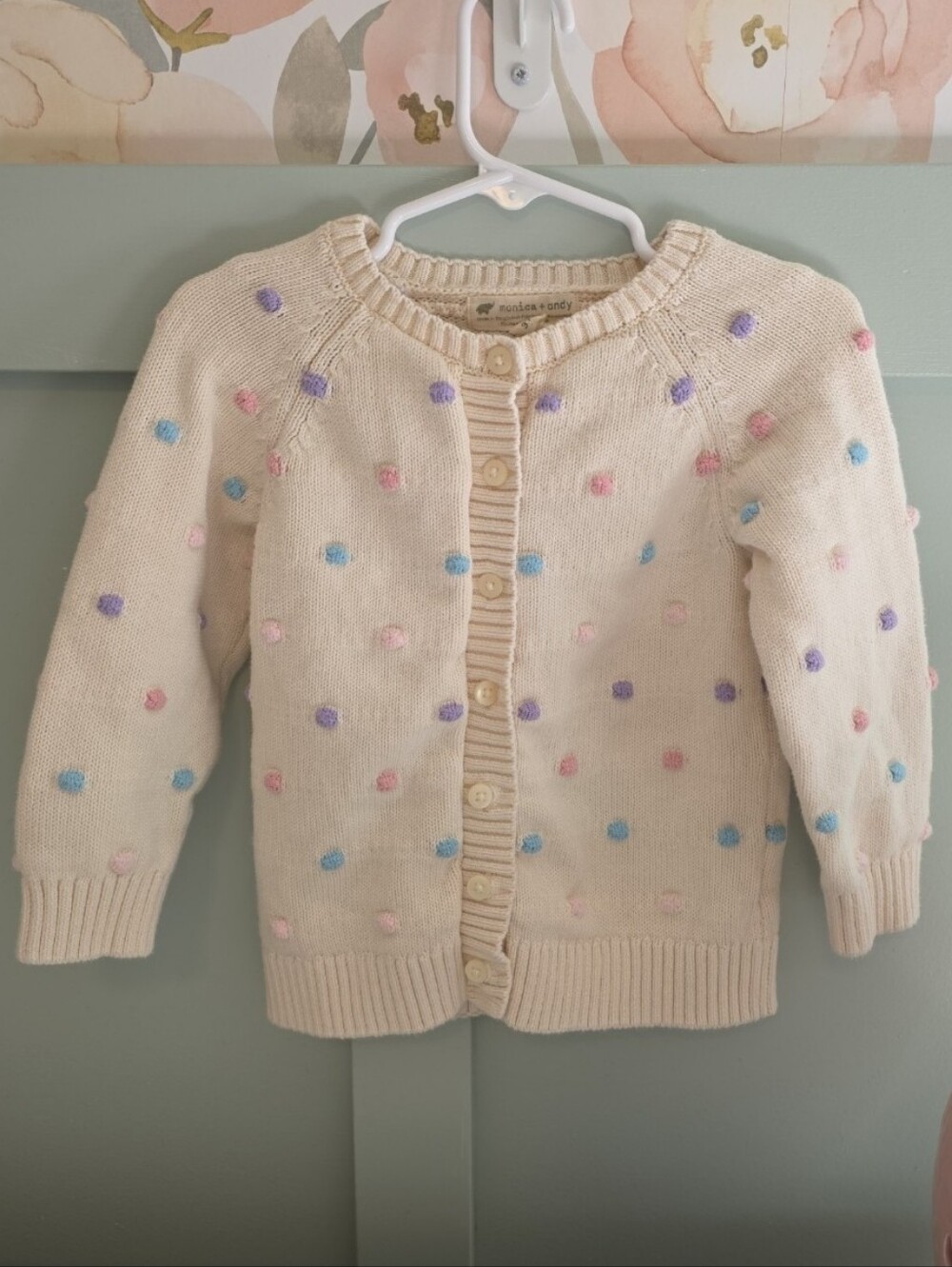 Monica + Andy 3t pastel Bobble Cardigan Sweater Sustainable fall winter